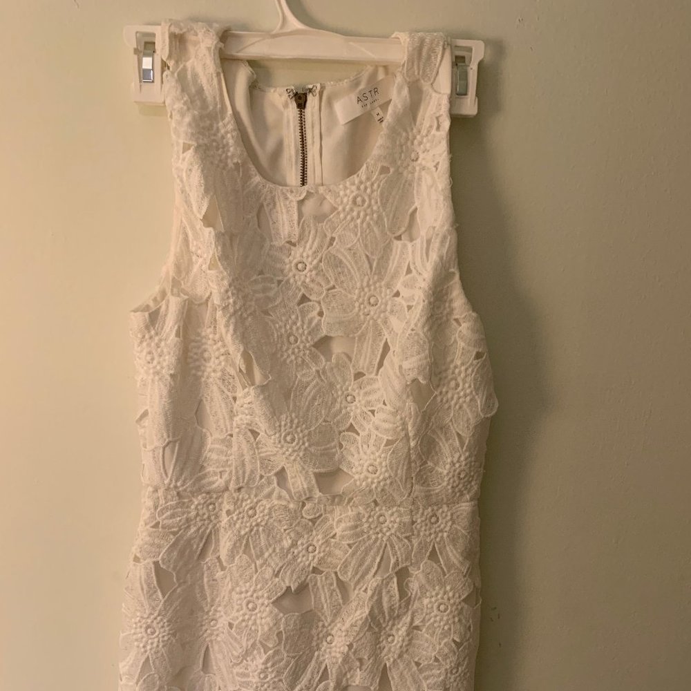 White ASTR floral embellished Dress